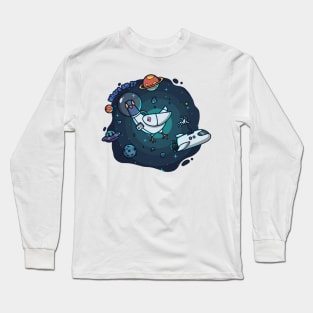 dumb pigeon in the space design Long Sleeve T-Shirt